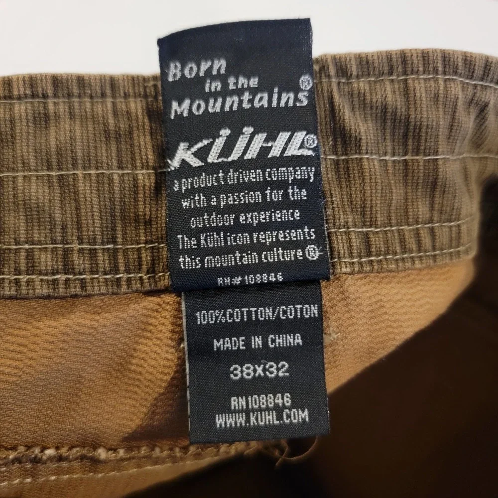 Kuhl Exile Kord Pants Men's 38x32 Brown Vintage Patina Dye Pants Outdoors Hiking - Picture 9 of 9